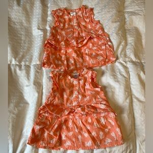 Twin Set of Carter’s Sleeveless Tops Perfect Cute Bunny Pattern